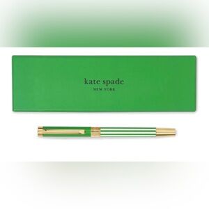 Kate Spade Green and Gold Striped Pen